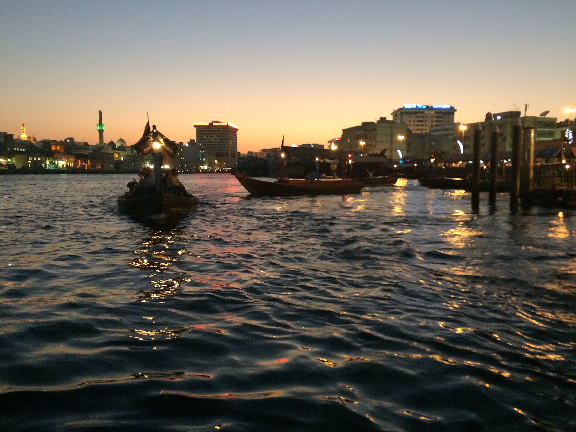 Dubai Creek at dusk, Deira